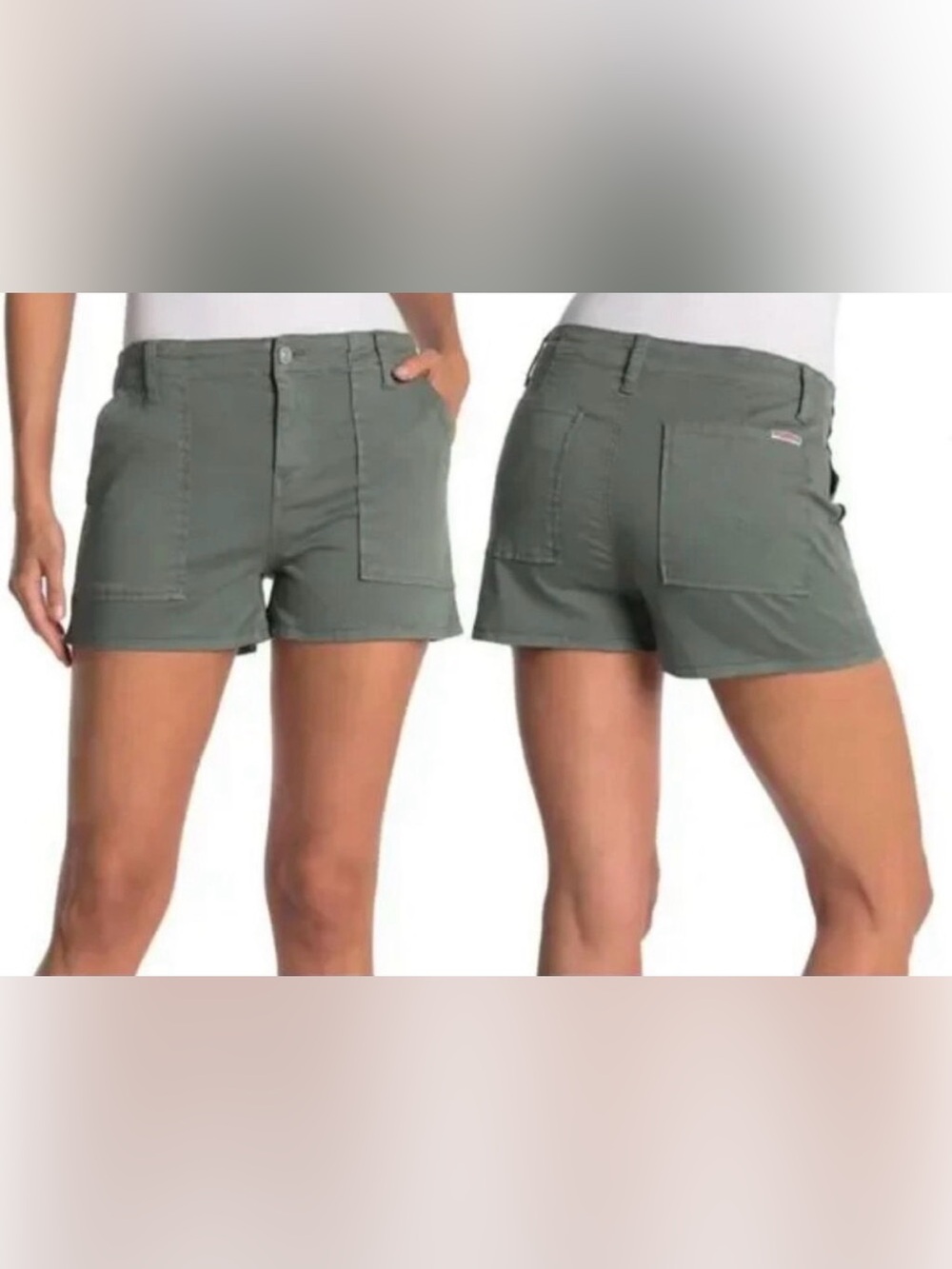 Hudson Utility Shorts Olive Green Cotton Stretch Mid Rise Size 26